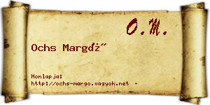 Ochs Margó névjegykártya